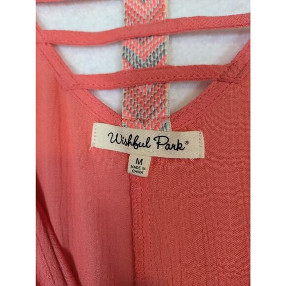 NWT Wishful Park Womens Asymmetrical Coral Tank Top Loose Fit, Size Med - Picture 5 of 11
